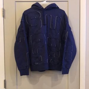 Supreme Cutout Letters Sweatshirt Small Navy
